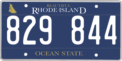 RI license plate 829844