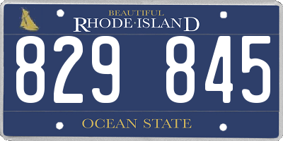 RI license plate 829845