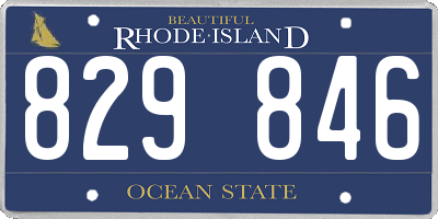 RI license plate 829846