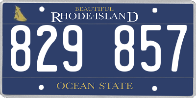 RI license plate 829857