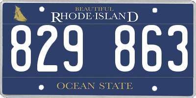 RI license plate 829863