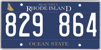 RI license plate 829864