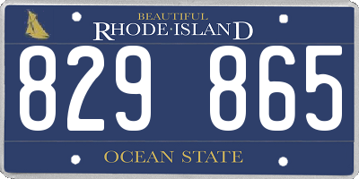 RI license plate 829865