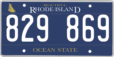 RI license plate 829869