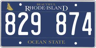 RI license plate 829874