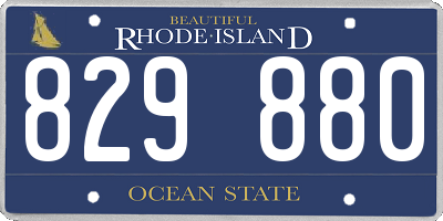 RI license plate 829880