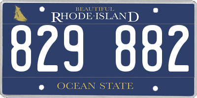 RI license plate 829882