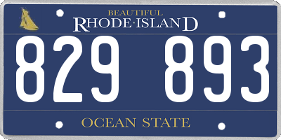 RI license plate 829893