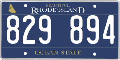 RI license plate 829894
