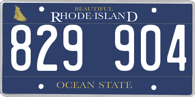 RI license plate 829904