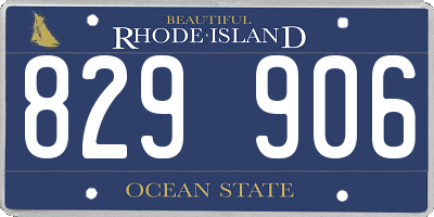 RI license plate 829906