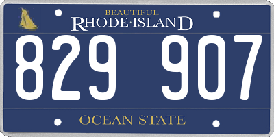 RI license plate 829907