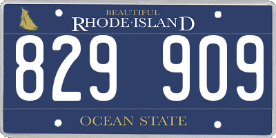 RI license plate 829909