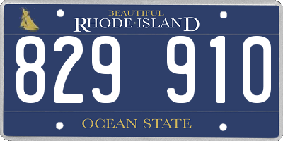 RI license plate 829910