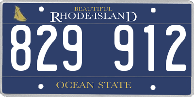 RI license plate 829912