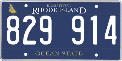 RI license plate 829914