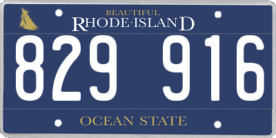 RI license plate 829916