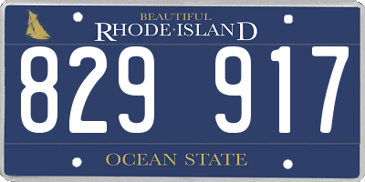 RI license plate 829917