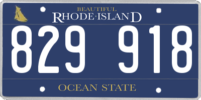 RI license plate 829918