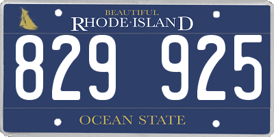RI license plate 829925