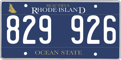 RI license plate 829926