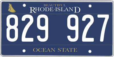RI license plate 829927