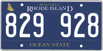 RI license plate 829928