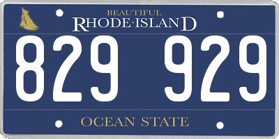 RI license plate 829929