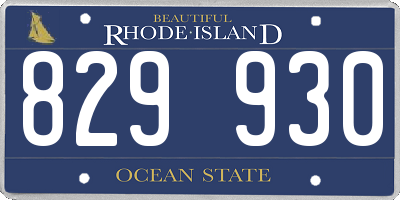 RI license plate 829930