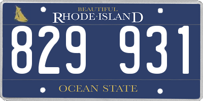 RI license plate 829931