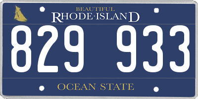 RI license plate 829933