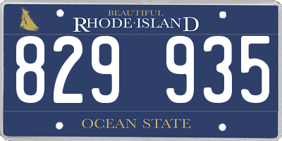 RI license plate 829935