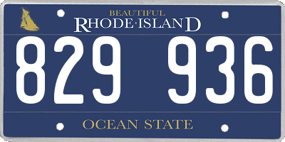 RI license plate 829936