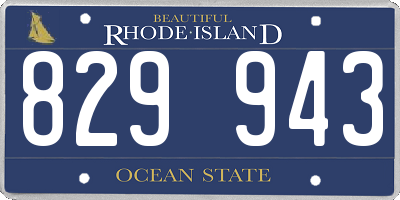RI license plate 829943