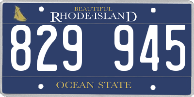 RI license plate 829945