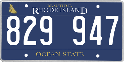 RI license plate 829947