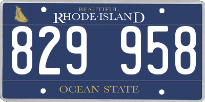 RI license plate 829958