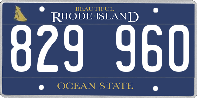 RI license plate 829960