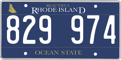 RI license plate 829974