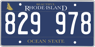 RI license plate 829978
