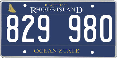 RI license plate 829980