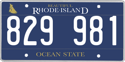RI license plate 829981