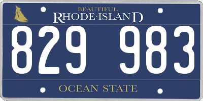 RI license plate 829983