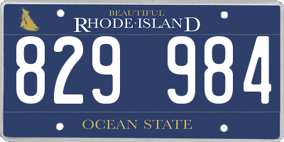 RI license plate 829984