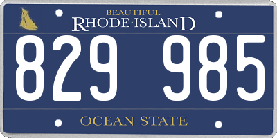 RI license plate 829985