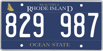 RI license plate 829987