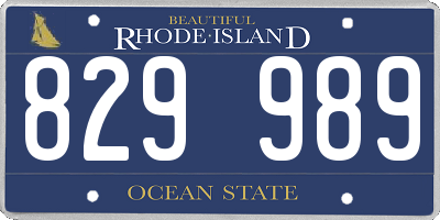 RI license plate 829989