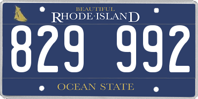 RI license plate 829992