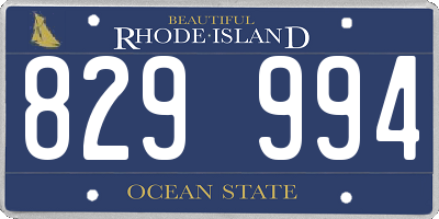 RI license plate 829994