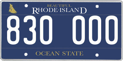 RI license plate 830000